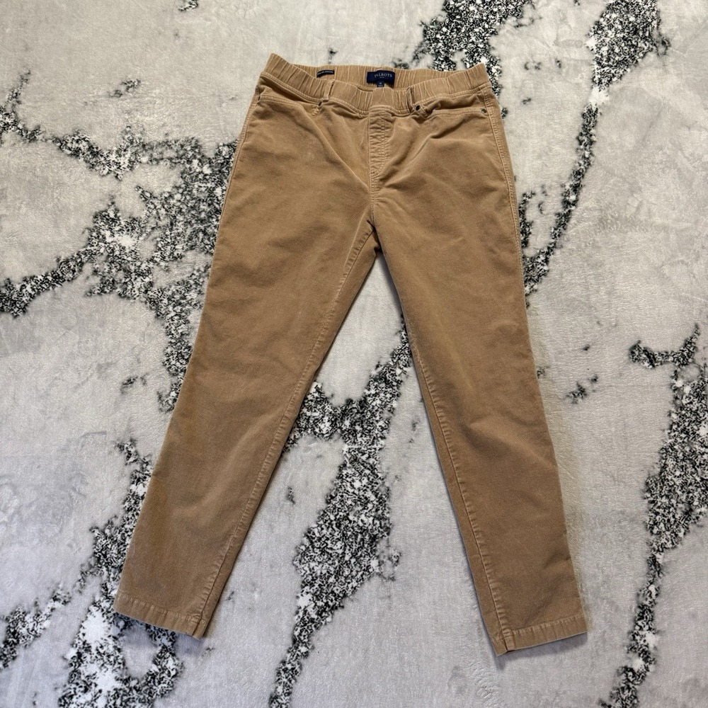 Talbots Pants Womens Size 14 Brown Corduroy Pull On Jegging Stretch Cotton Blend